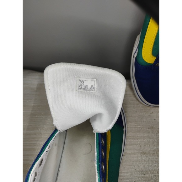 Vans Old Skool Men's 7 Off The Wall Laced Skate Shoes Blue Yellow Green Red Y2K - Picture 9 of 14